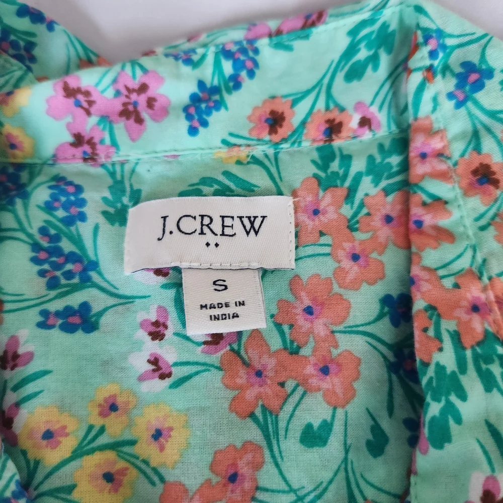 J. Crew Mint Green Floral Button-Down Shirt